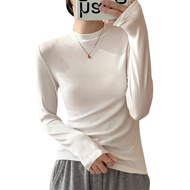Damen Langarmshirt Höherer Stehkragen Eveloria