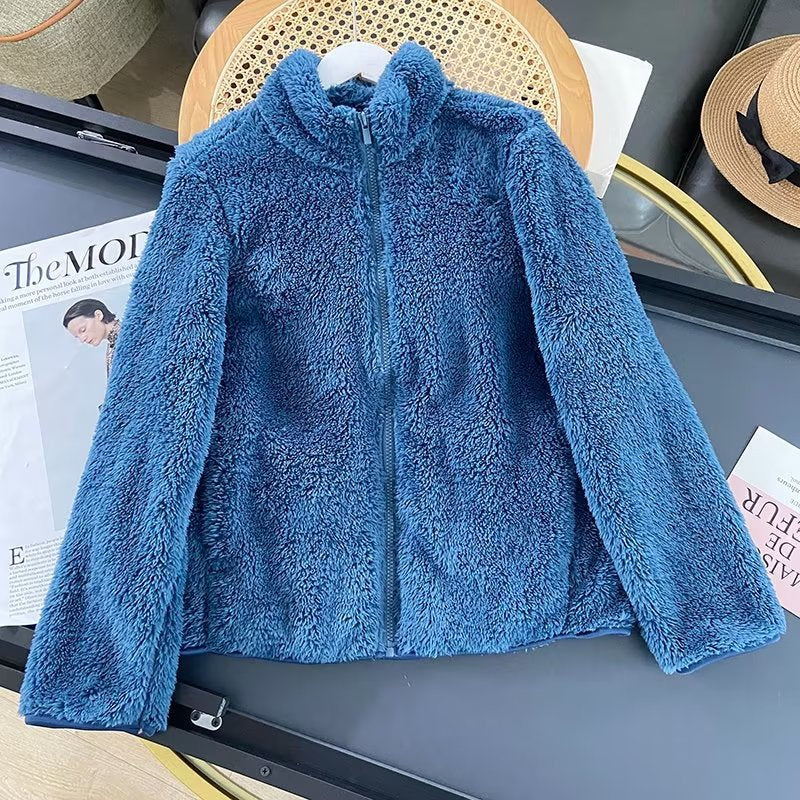 Damen Fleecejacke Weiches Innenfutter Hochkragen Eveloria