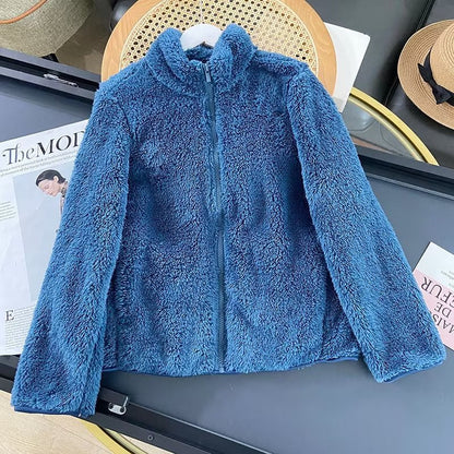 Damen Fleecejacke Weiches Innenfutter Hochkragen Eveloria