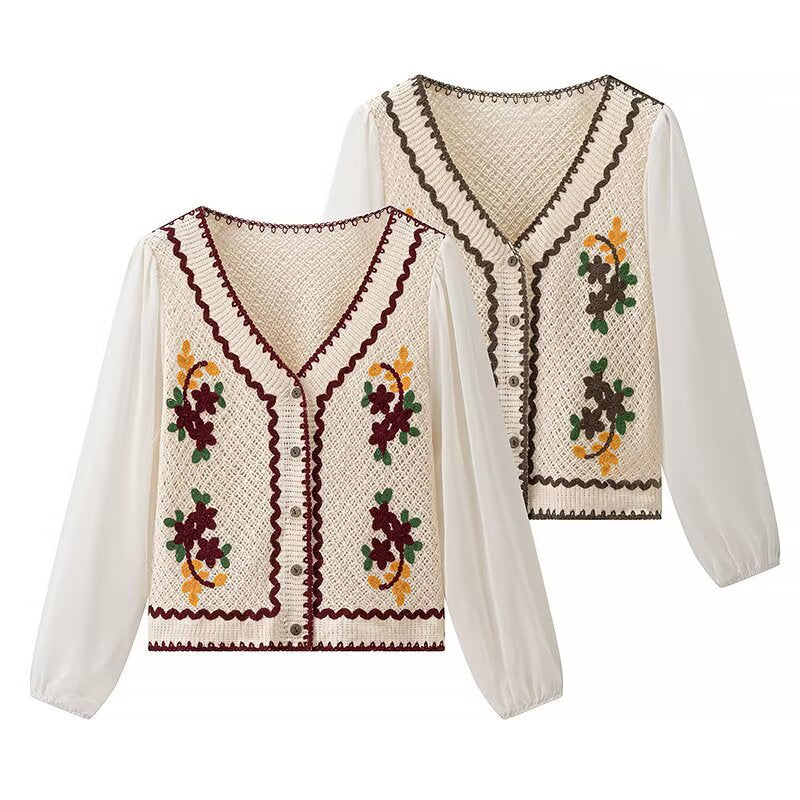 Damen Bluse Gestickt Ärmel Luftschutz Eveloria - Eveloria