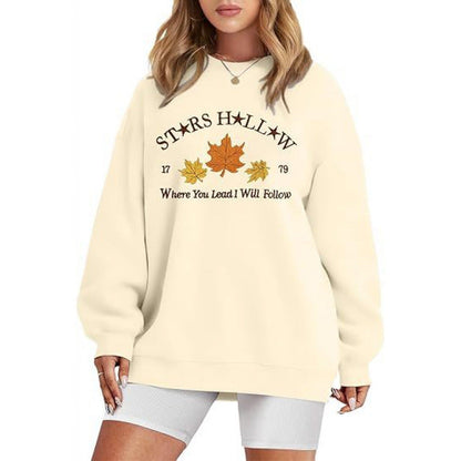 Damen Sweatshirt Weites Design Herbstmotiv Eveloria