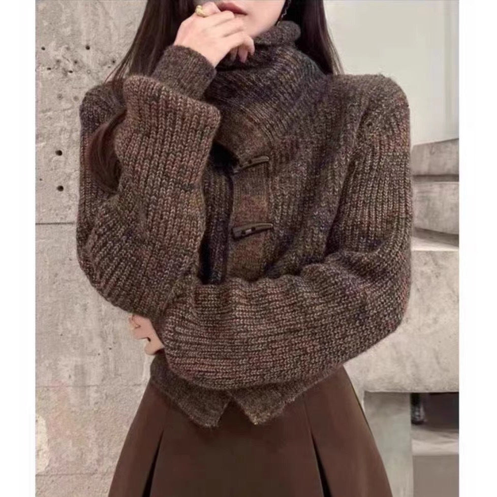 Damen Strickjacke mit Kragen und Knöpfen Eveloria