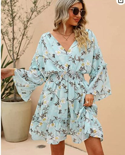 Damen Freizeitkleid Floralmuster Leicht