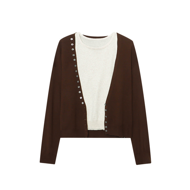 Damen Langarm-Cardigan mit Knöpfen Eveloria