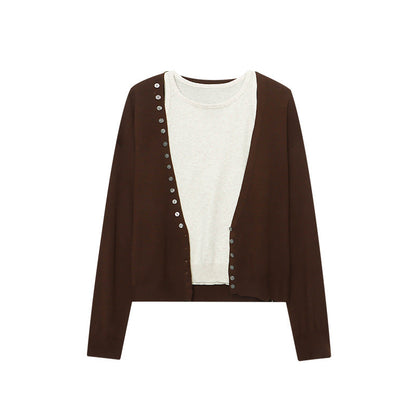 Damen Langarm-Cardigan mit Knöpfen Eveloria