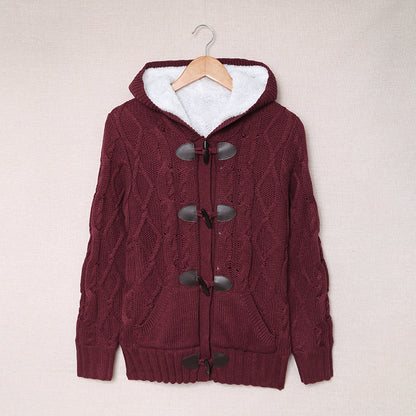 Damen Strickjacke Hochkragen Bequem Grün