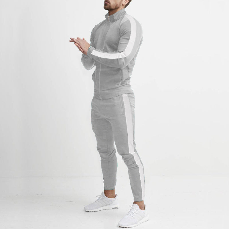 Herren Sportanzug-Set mit Reißverschluss und Streifen Eveloria