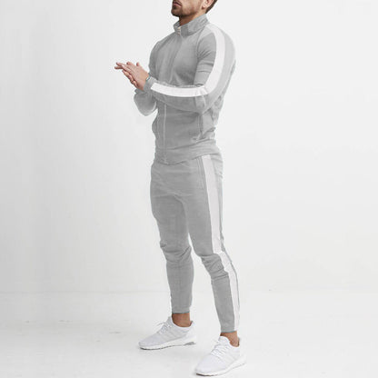 Herren Sportanzug-Set mit Reißverschluss und Streifen Eveloria