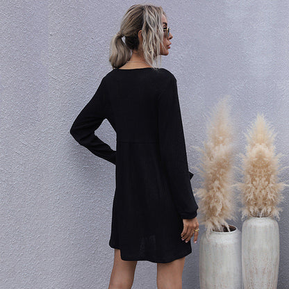 Damen Strickkleid mit Knöpfen und Taschen Eveloria