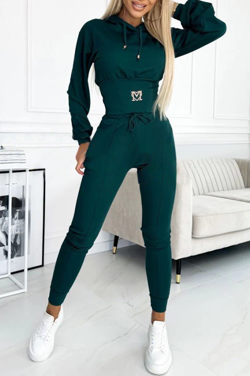 Damen Sportanzug Elastisch Kordelzug Eveloria