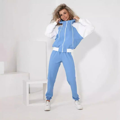 Damen Sportliches Freizeit-Set mit Kontrastfarben und Taschen Eveloria