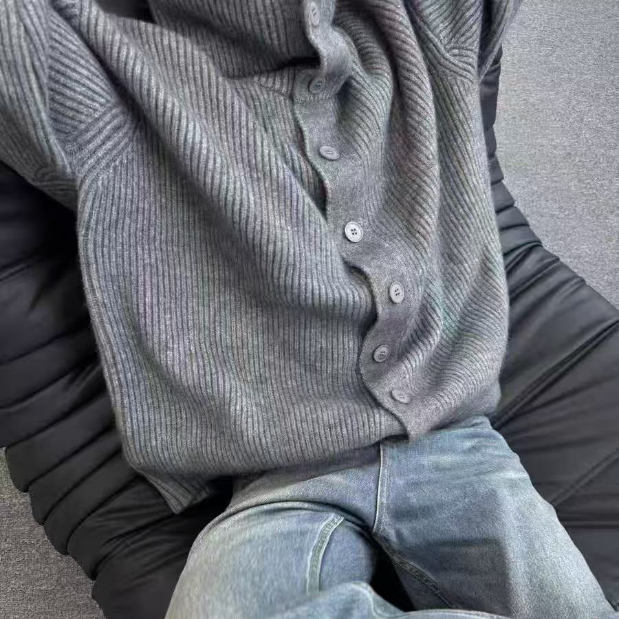 Damen Strickjacke Gemütlich Breite Ärmel Dekorative Knöpfe Eveloria