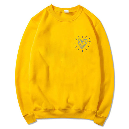 Damen Oversized Sweatshirt mit Herzmotiv Lässig Grau