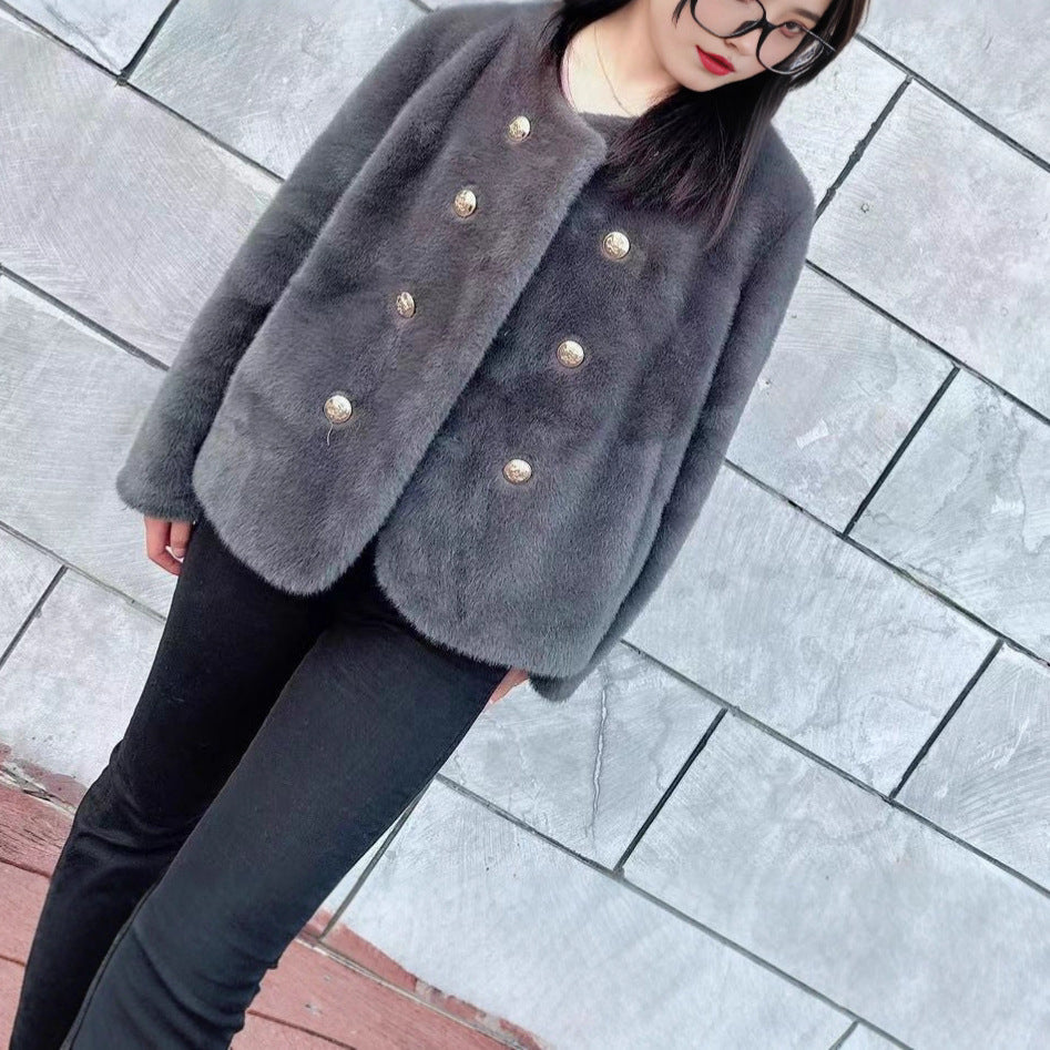 Damen Softjacke Elegant Knöpfe Eveloria