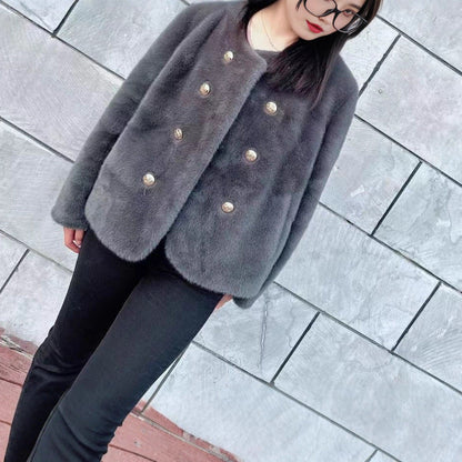 Damen Softjacke Elegant Knöpfe Eveloria