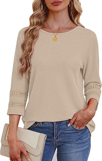 Damen Longsleeve-Oberteil Spitzen-Details Eveloria