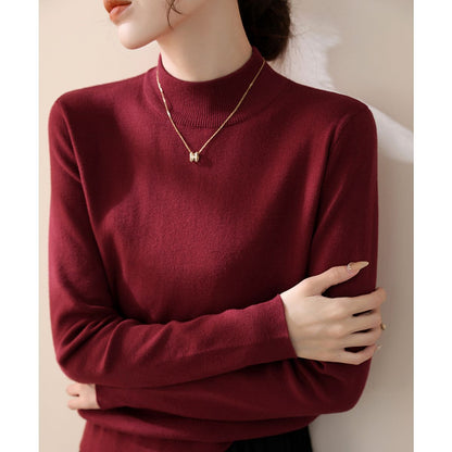 Damen Rollkragenpullover Baumwollmix Elegant Grau Eveloria