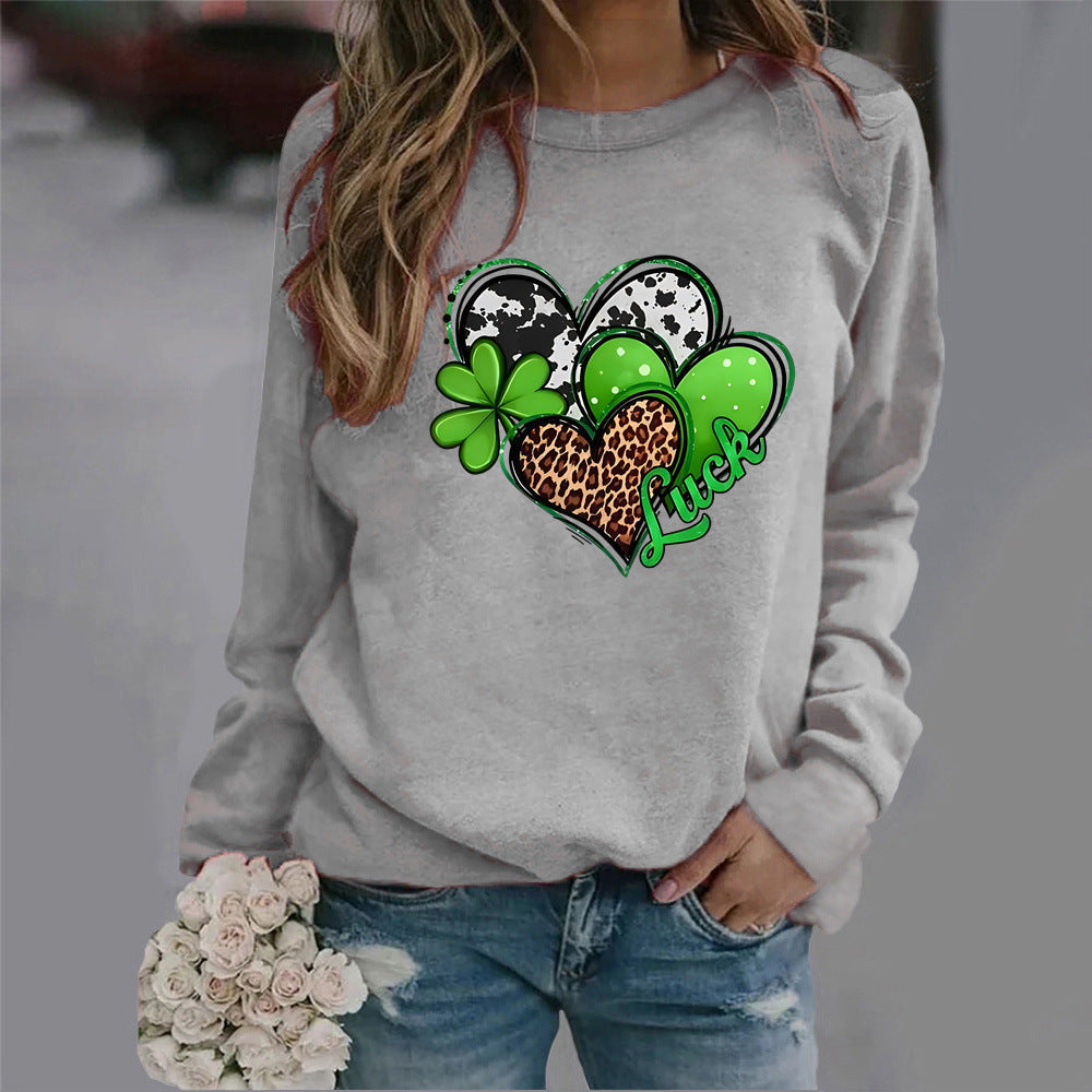 Damen Sweatshirt Herzdesign Auffälliges Motiv Eveloria