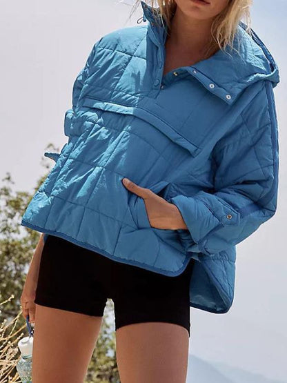 Damen Steppjacke Übergröße mit Kapuze Eveloria