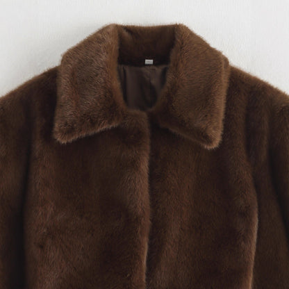 Damen Kunstpelzjacke Kuschelig Eveloria