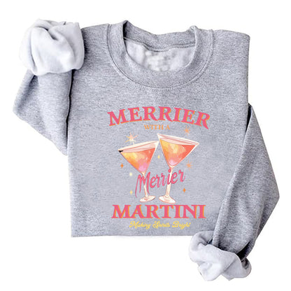 Damen Sweatshirt Lässig Cocktailmotiv Eveloria
