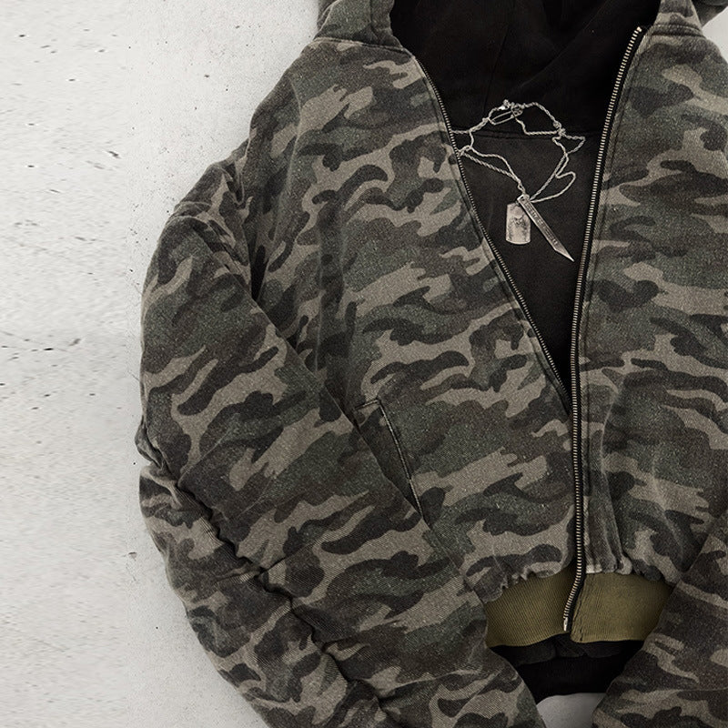 Damen Camouflage Bomberjacke Doppelmaterial