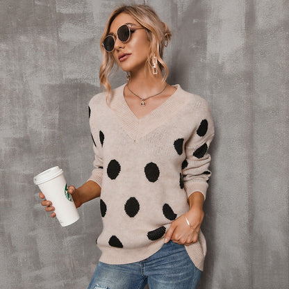 Damen Pullover V-Ausschnitt Grafikdesign Eveloria