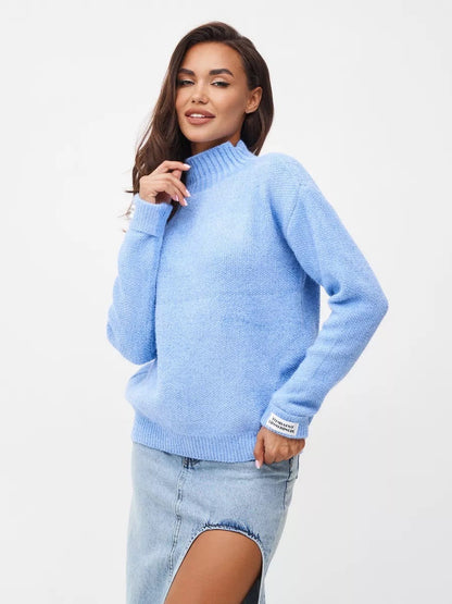Damen Hochgeschlossener Pullover Weiches Strickmaterial Eveloria