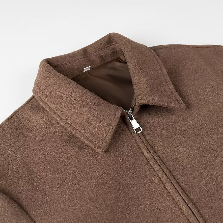 Damen Kurzjacke Urban Stil 2 Reißverschlusstaschen Eveloria