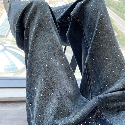 Damen Jeans mit Perlendetails Glänzend Eveloria