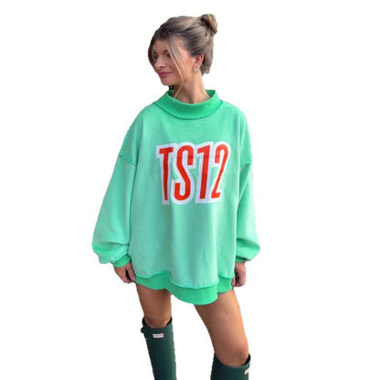 Damen Oversized Sweatshirt Grafikdruck Eveloria