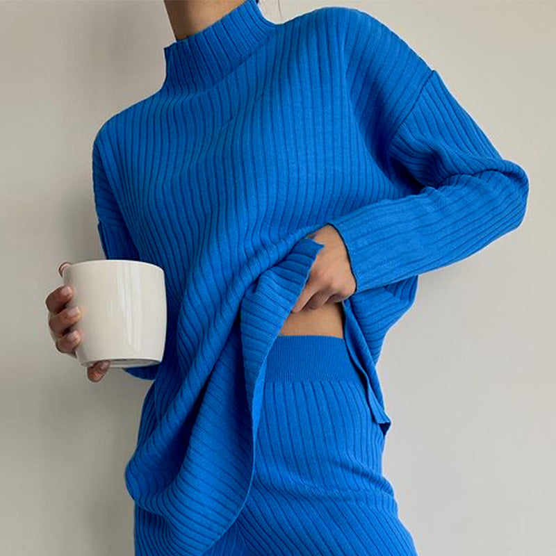 Damen Pullover Modernes Rippen-Design Lässiger Schnitt