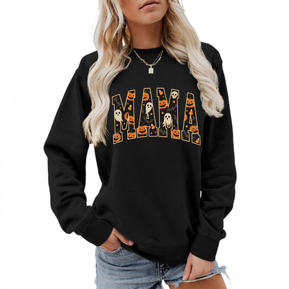 Damen Sweatshirt Halloween-Design Baumwolle Komfort Schnitt