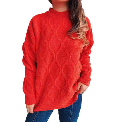 Damen Grobstrickpullover Jacquard-Muster Eveloria