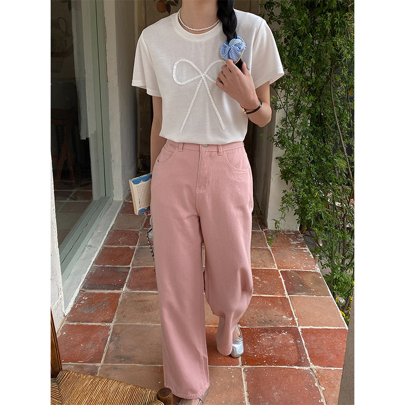 Damen High-Waist Jeans Weites Bein Eveloria