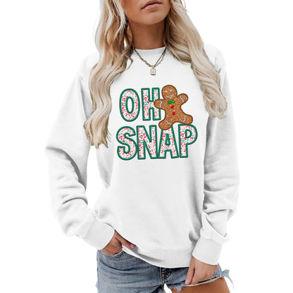 Damen Sweatshirt Lebkuchenmann Motiv Funckelnder Schriftzug Grau