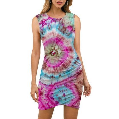 Damen Wickelkleid Florales Mandala-Design Tailliert Eveloria