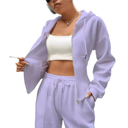 Damen Hoodie-Set Figurbetont mit Zipperdetails Eveloria