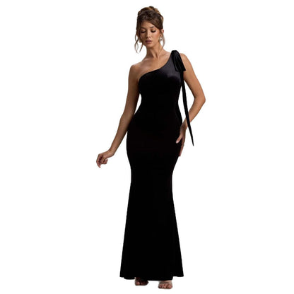 Damen Maxikleid Schulterfrei Elegant