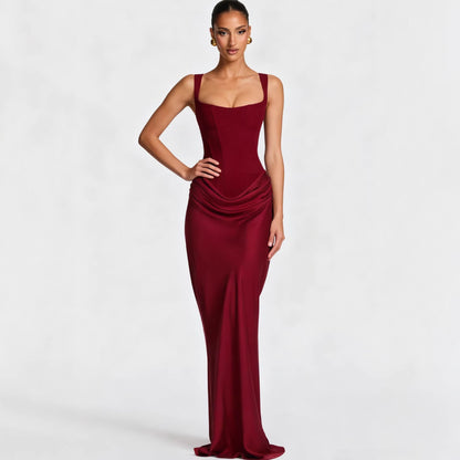 Damen Abendkleid Figurbetont Satin