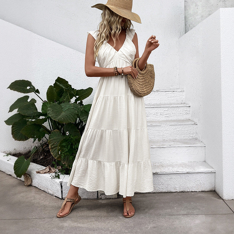 Damen Maxikleid Rüschendesign Schwingrock Eveloria