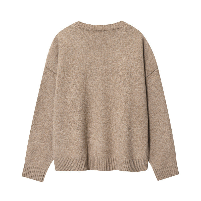 Damen Pullover V-Ausschnitt Weichwolle Eveloria