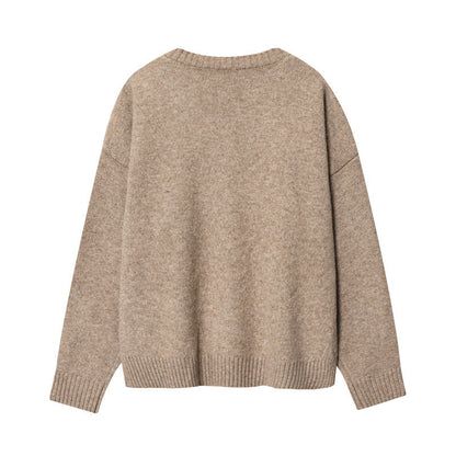 Damen Pullover V-Ausschnitt Weichwolle Eveloria