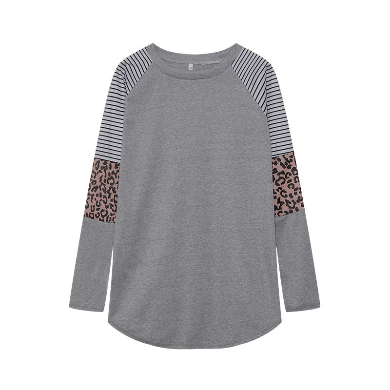 Damen Langarmshirt Tiermuster Streifendesign Eveloria