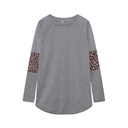 Damen Langarmshirt Tiermuster Streifendesign Eveloria