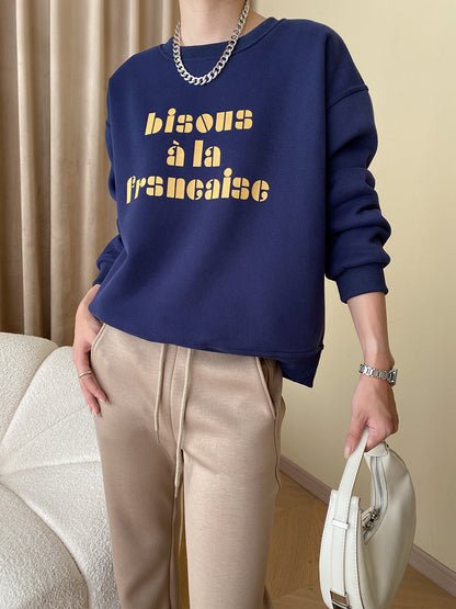Damen Sweatshirt mit Schriftzug und modernem Schnitt Eveloria