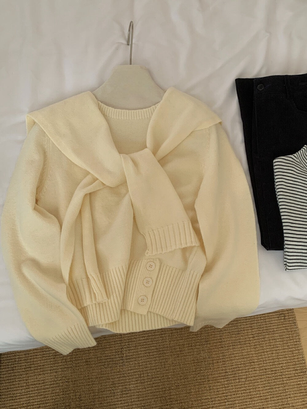 Damen Pullover Abnehmbarer Kragen Eveloria