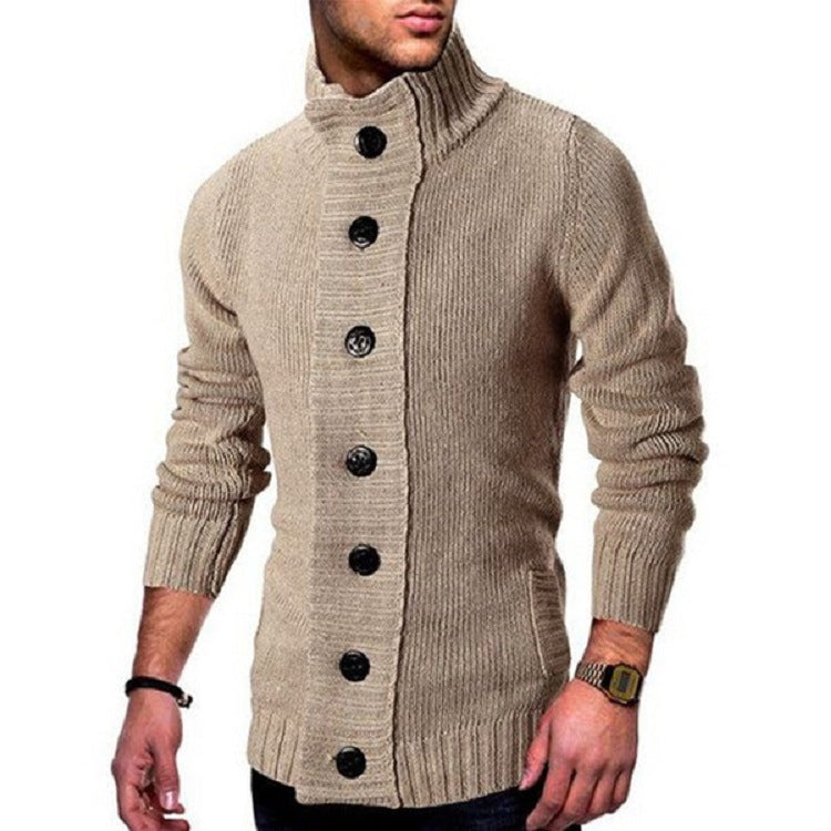 Herren Strickjacke Hochkragen Komfortabel