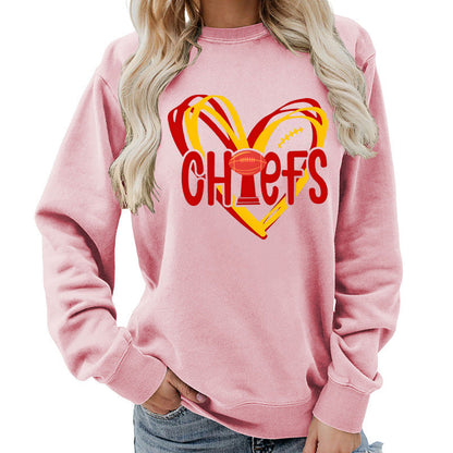 Damen Sweatshirt Herzmotiv Sportgrafiken Eveloria - Eveloria