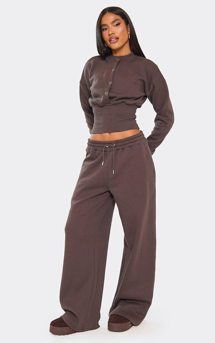 Eveloria Damen Sportset Cropped Sweatshirt und Trainingshose